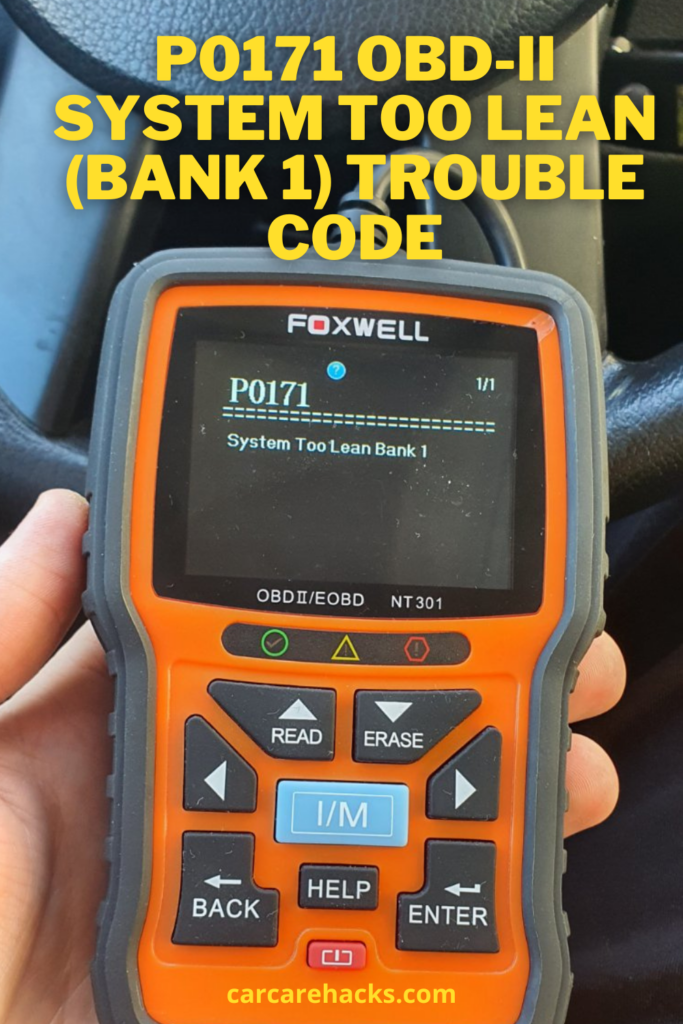 P0171 OBD-II System Too Lean (Bank 1) Trouble Code